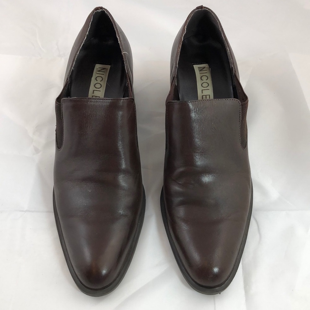 NICOLE brown genuine leather boot shoes